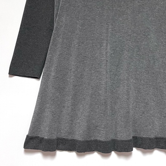 Eileen Fisher Cozy Viscose Stretch Cardigan Contrast Trim Gray Size Large Open - Picture 11 of 16